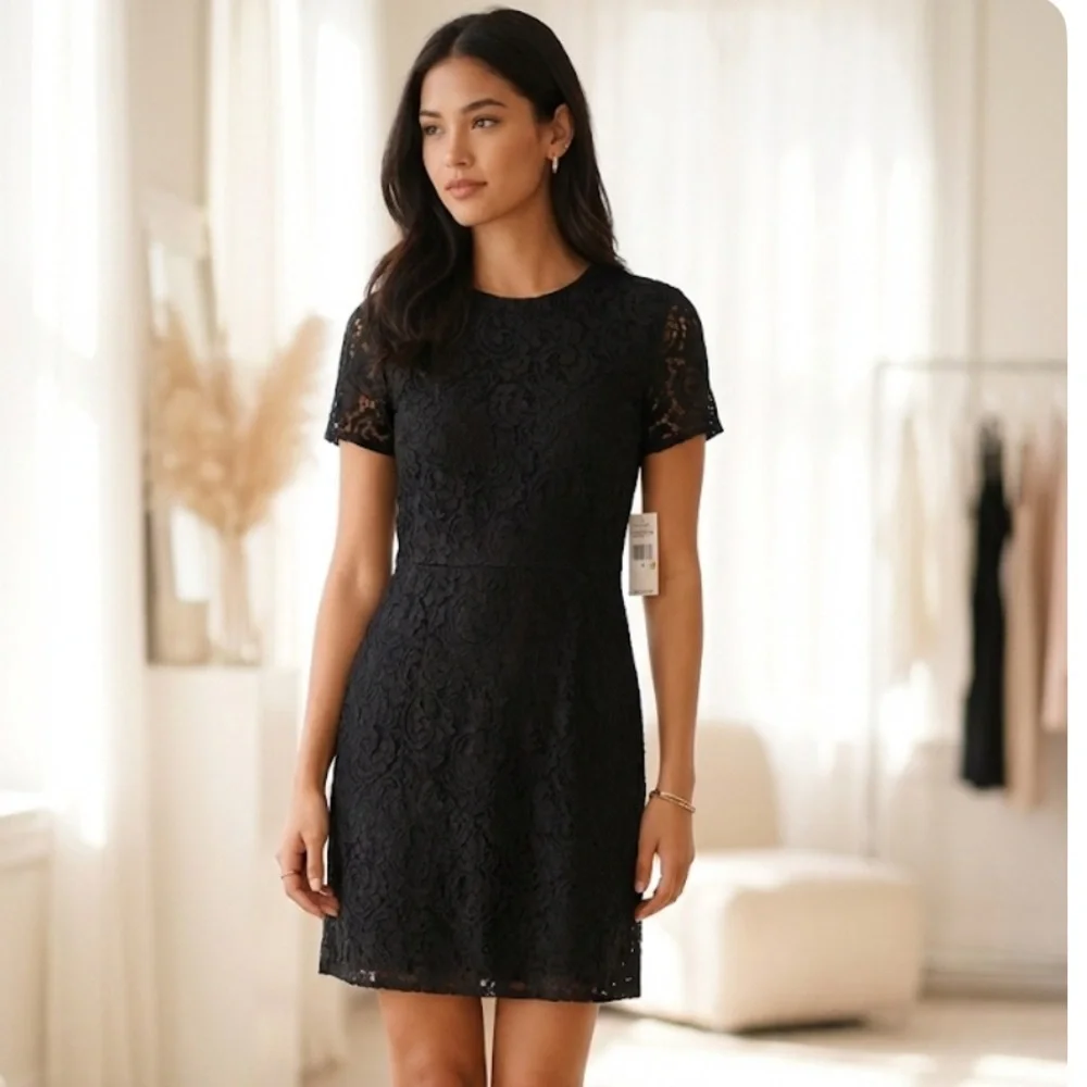 NWT‎ Michael Kors black lace dress size 0